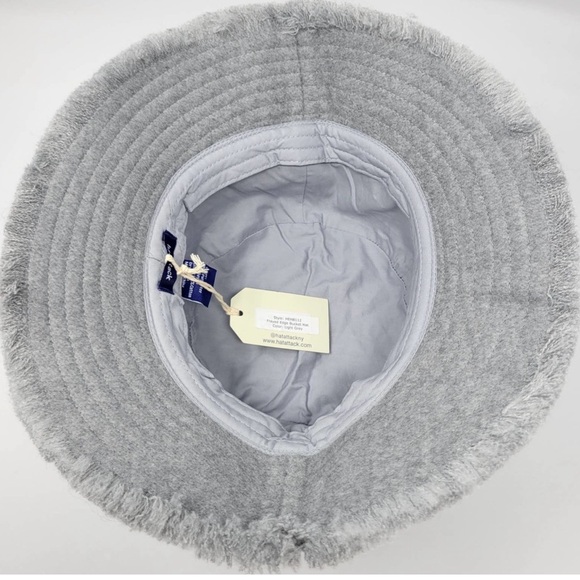 Hat Attack Frayed Edge Bucket Hat Light Gray Size OS - NWT $78 - Picture 3 of 6